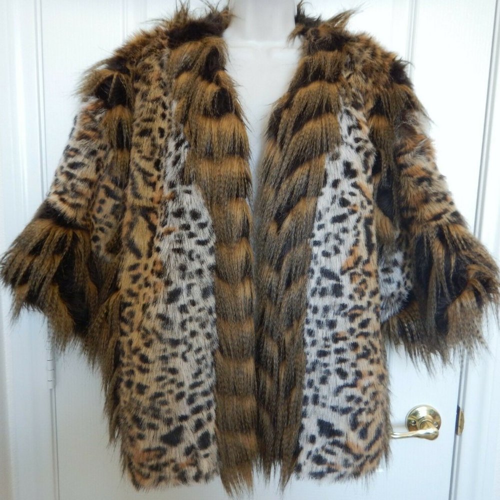 Adrienne Landau Faux Fur Leopard Print Jacket